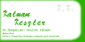 kalman keszler business card